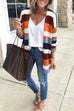 Karleedress Rainbow Stripes Open Front Cozy Sweater Cardigan