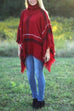 Karleedress Soft Tassel Lattice Cloak Poncho Sweater