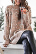 Karleedress Crewneck Side Split Sequin Glitter Sweater