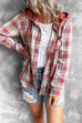 Karleedress Long Sleeve Drawstring Hoodied Plaid Shirt