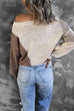 Karleedress Casual Color Block Loose Knitting Sweater