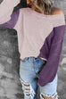 Karleedress Casual Color Block Loose Knitting Sweater