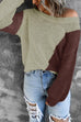 Karleedress Casual Color Block Loose Knitting Sweater