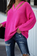 Karleedress V Neck Long Sleeve Solid Knitting Top