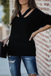 Karleedress V Neck Long Sleeve Solid Knitting Top