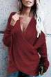 Karleedress V Neck Criss Cross Front Batwing Sweater