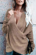 Karleedress V Neck Criss Cross Front Batwing Sweater