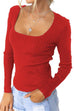 Karleedress Square Collar Long Sleeve Bottoming Top