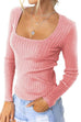 Karleedress Square Collar Long Sleeve Bottoming Top