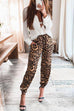 Karleedress Drawstring Waist Pockets Leopard Jogger