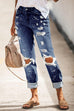 Karleedress Distressed Rolled Hem Ripped Jeans