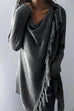 Karleedress Tassel Hem Open Front Cardigan Pullover