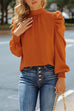 Karleedress Mockneck Ruffle Puff Sleeve Blouse Top