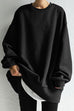 Karleedress Crewneck Long Sleeve Oversized Solid Sweatshirt