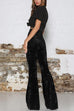 Karleedress Elastic Waist Bell Bottoms Velvet Pants