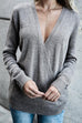 Karleedress Wrap V Neck Long Sleeve Casual Knitting Sweater