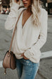 Karleedress Wrap V Neck Long Sleeve Casual Knitting Sweater