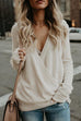 Karleedress Wrap V Neck Long Sleeve Casual Knitting Sweater