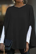 Karleedress Crewneck Batwing Sleeve Cloak Top