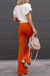 Karleedress One Button Corduroy Flare Pants with Pockets