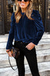 Karleedress Turtleneck Puff Sleeve Loose Velvet Sweatshirt