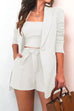 Karleedress Square Collar Top and One Button Cardigans Tie Waist Shorts Three Pieces