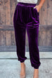 Karleedress Elastic Waist Velvet Joggers Pants with Pockets