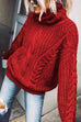 Karleedress Winter Turtleneck Long Sleeve Solid Knit Sweater