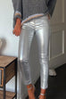 Karleedress Slim Fit Faux Leather Leggings Pants with Pockets