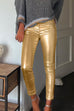 Karleedress Slim Fit Faux Leather Leggings Pants with Pockets