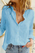 Karleedress Solid Button Down Cotton Linen Blouse Shirt