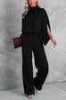 Karleedress Stand Collar Slit Sleeve Waisted Wide Leg Jumpsuits( in 5 Colors)