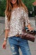 Karleedress Crewneck Half Sleeve Sequin T Shirt