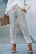 Karleedress Tie Waist Sequin Joggers Pants with Pockets