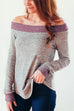 Karleedress Casual Off Shoulder Long Sleeve Knit Sweater