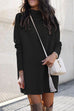 Karleedress Solid Crewneck Long Sleeve Knit Dress