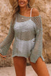 Karleedress Crewneck Hollow Out Side Split Cover Up