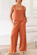 Karleedress Square Collar Tank Top Wide Leg Pants Casual Lounge Sets