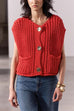 Karleedress Gold Buttons Pocketed Chunky Sweater Vest