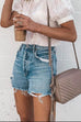 Karleedress Raw Hem Ripped Distressed Denim Shorts