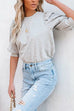 Karleedress Crewneck Rhinestone Bubble Half Sleeves Pullover Top