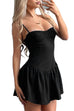 Karleedress Spaghetti Strap Corset Ruffle Mini Dress