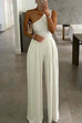 Karleedress One Shoulder Wide Leg Sleeveless Jumpsuit