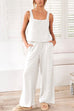 Karleedress Square Collar Tank Top Wide Leg Pants Casual Lounge Sets