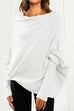 Karleedress Solid Batwing Sleeves Slouchy Knit Sweater