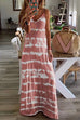 Karleedress Sleeveless V Neck Tie Dye Maxi Cami Beach Dress