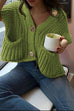 Karleedress Gold Buttons Pocketed Chunky Sweater Vest