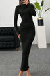 Karleedress Elegant Long Sleeves Ruched Bodycon Maxi Dress