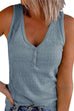 Karleedress Buttons V Neck Sleeveless Solid Top