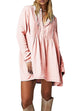 Karleedress Long Sleeves Button Up Mini Shirt Dress